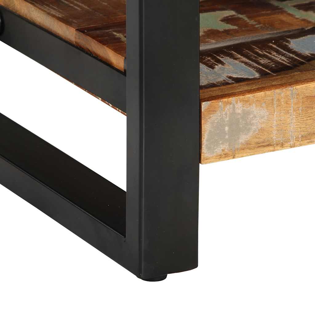 Comodino Multicolore 35x34x45 cm in Legno Massello Recupero