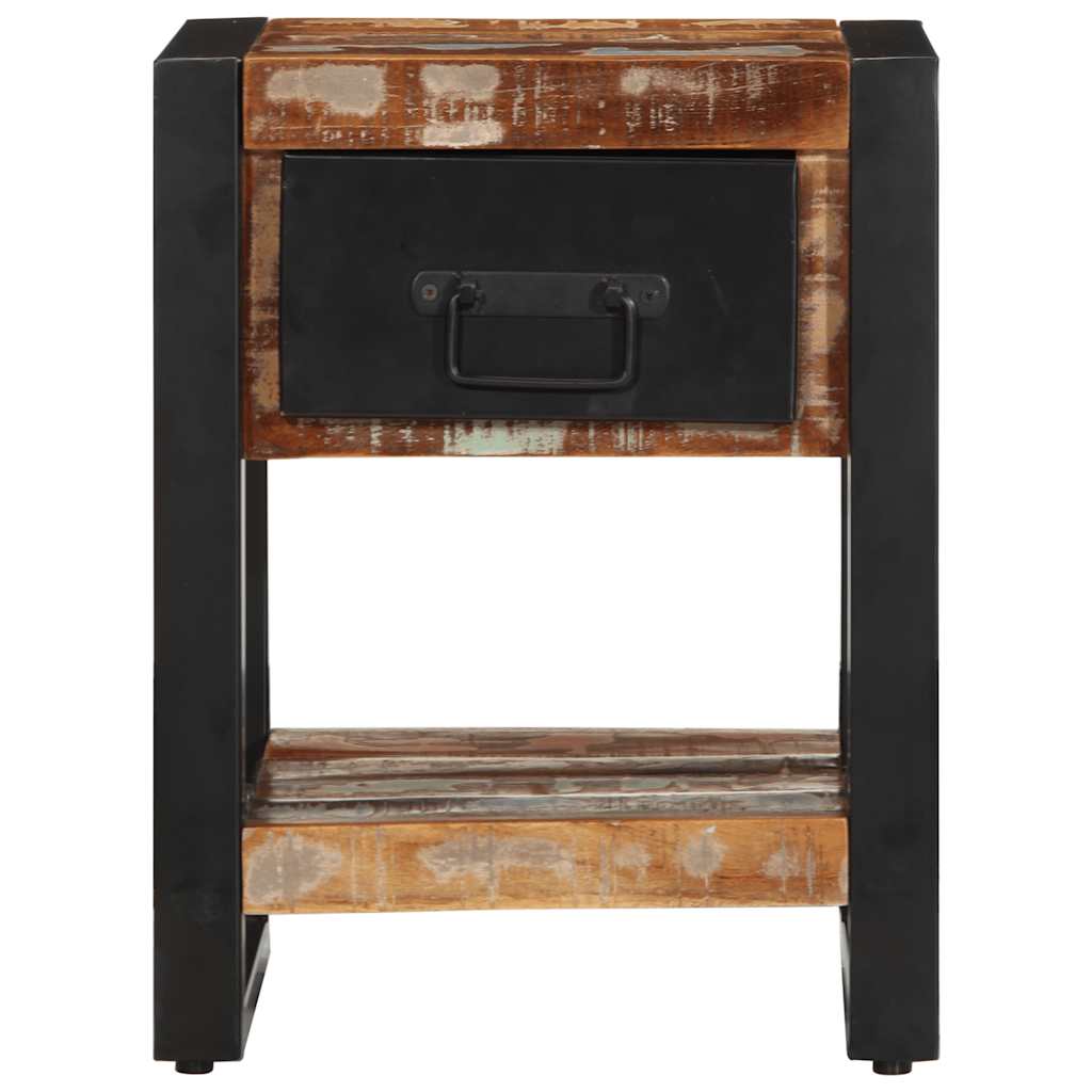 Comodini 2 pz Multicolore in Legno Massello di Mango Grezzo