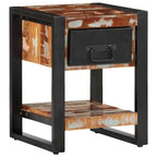 Comodini 2 pz Multicolore in Legno Massello di Mango Grezzo