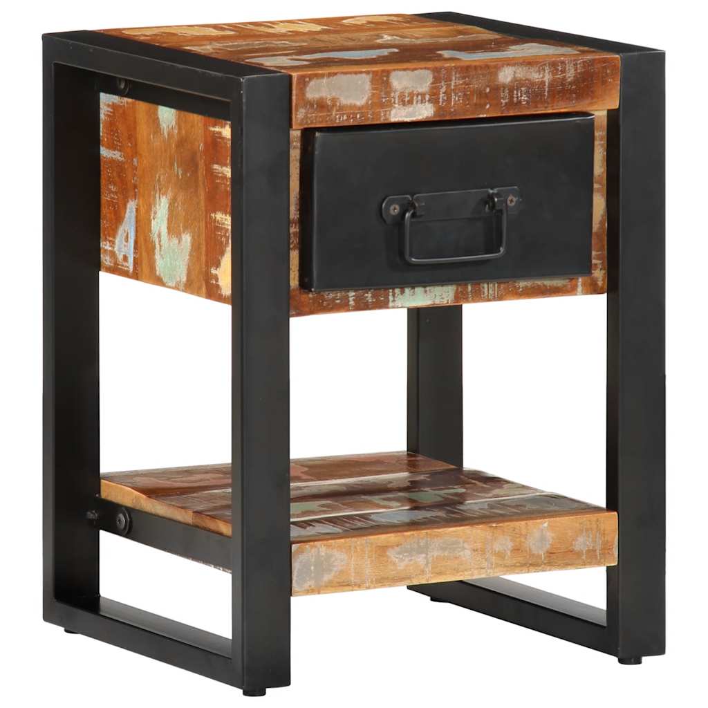 Comodini 2 pz Multicolore in Legno Massello di Mango Grezzo