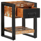 Comodini 2 pz Multicolore in Legno Massello di Mango Grezzo