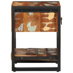 Comodini 2 pz Multicolore in Legno Massello di Mango Grezzo