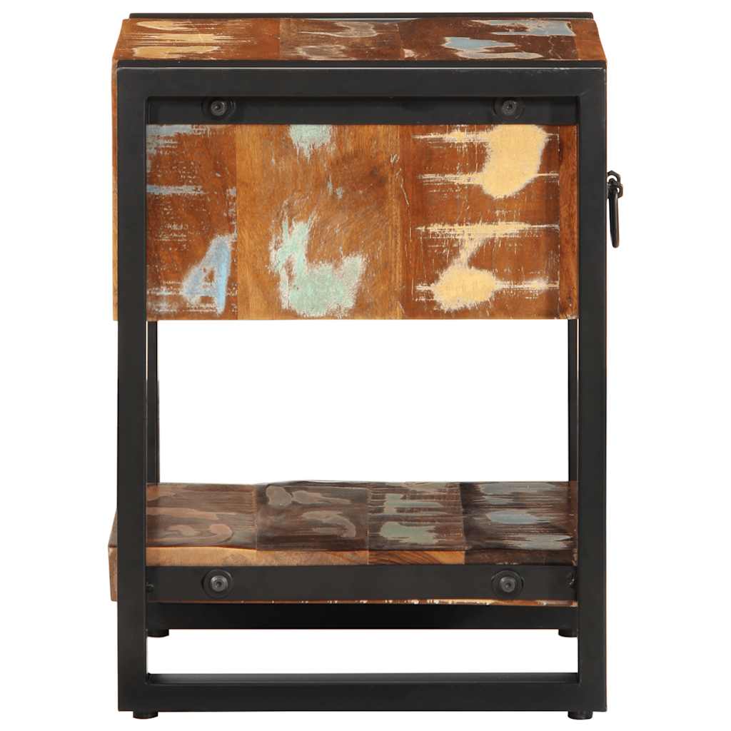 Comodini 2 pz Multicolore in Legno Massello di Mango Grezzo