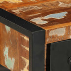 Comodini 2 pz Multicolore in Legno Massello di Mango Grezzo