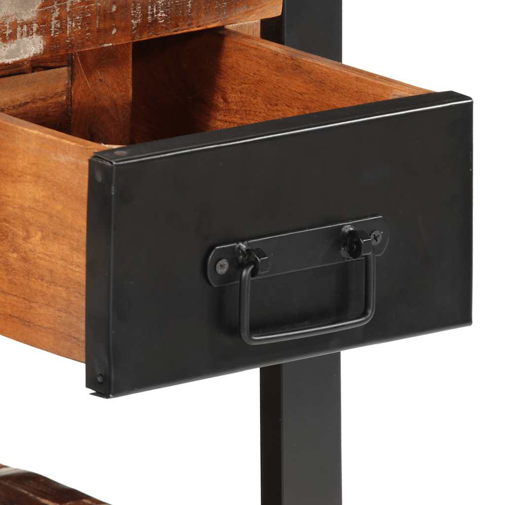 Comodini 2 pz Multicolore in Legno Massello di Mango Grezzo
