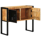 Tavolo Consolle 90x35x75 cm in Legno Massello di Mango Grezzo