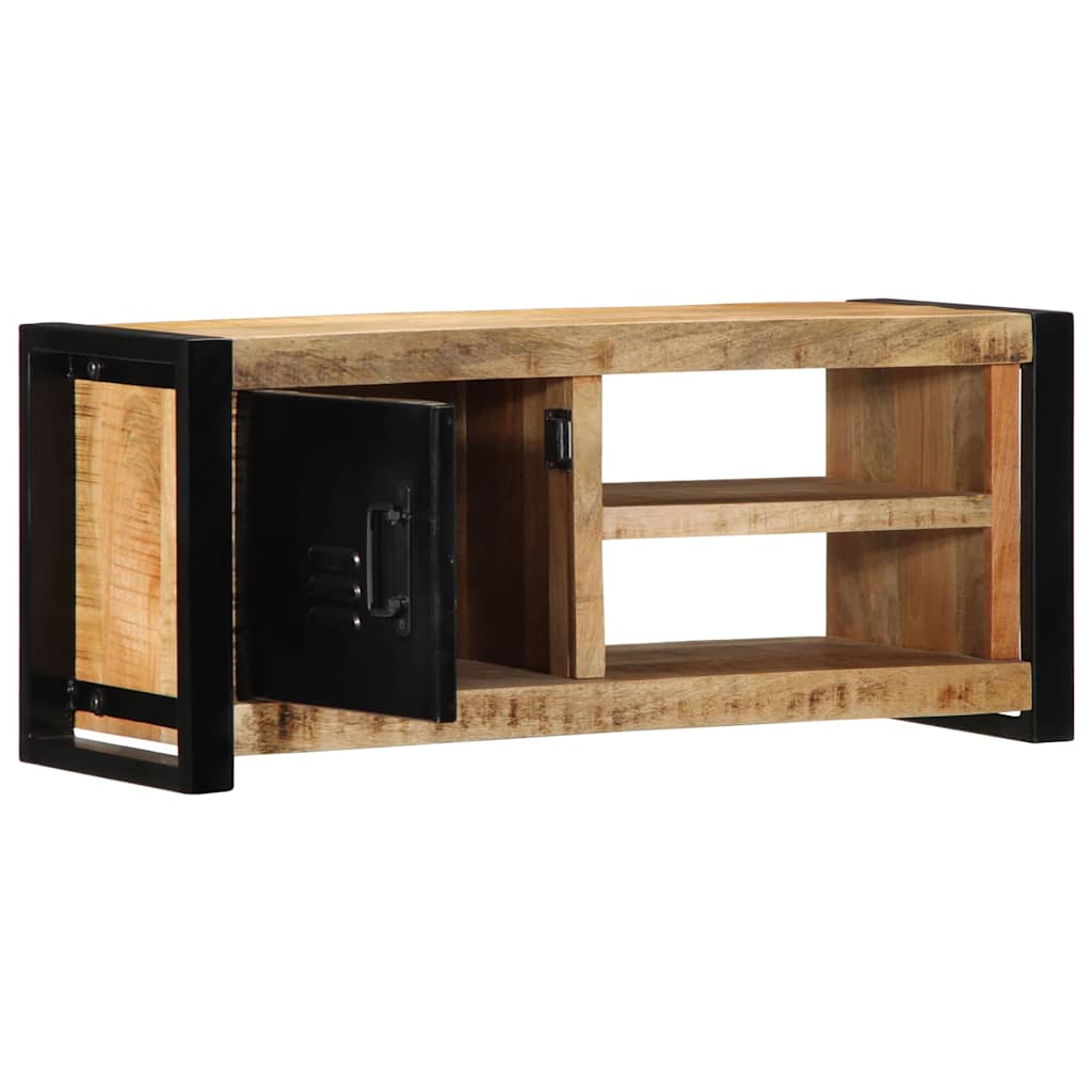 Mobile Porta TV 80x30x35 cm in Legno Massello di Mango Grezzo