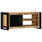 Mobile Porta TV 80x30x35 cm in Legno Massello di Mango Grezzo
