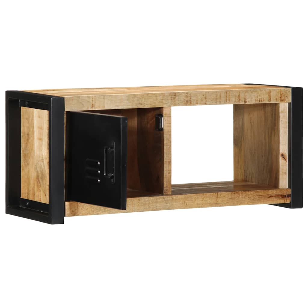 Mobile Porta TV 80x30x35 cm in Legno Massello di Mango Grezzo