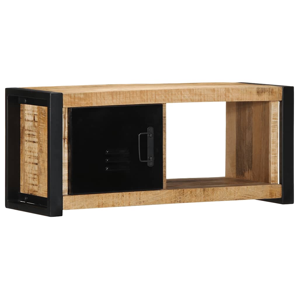 Mobile Porta TV 80x30x35 cm in Legno Massello di Mango Grezzo