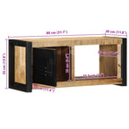 Mobile Porta TV 80x30x35 cm in Legno Massello di Mango Grezzo