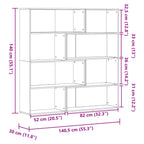 Libreria a 4 Ripiani Grigio Cemento 85x85x140 cm in Truciolare