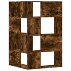 Libreria Angolare 4 Ripiani Rovere Fumo 85x85x140 cm Truciolare