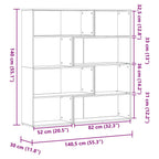 Libreria a 4 Ripiani Grigio Sonoma 85x85x140 cm in Truciolare