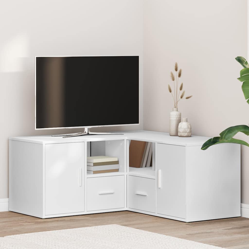 Mobile Angolare Bianco 160x40x45 cm in Truciolato