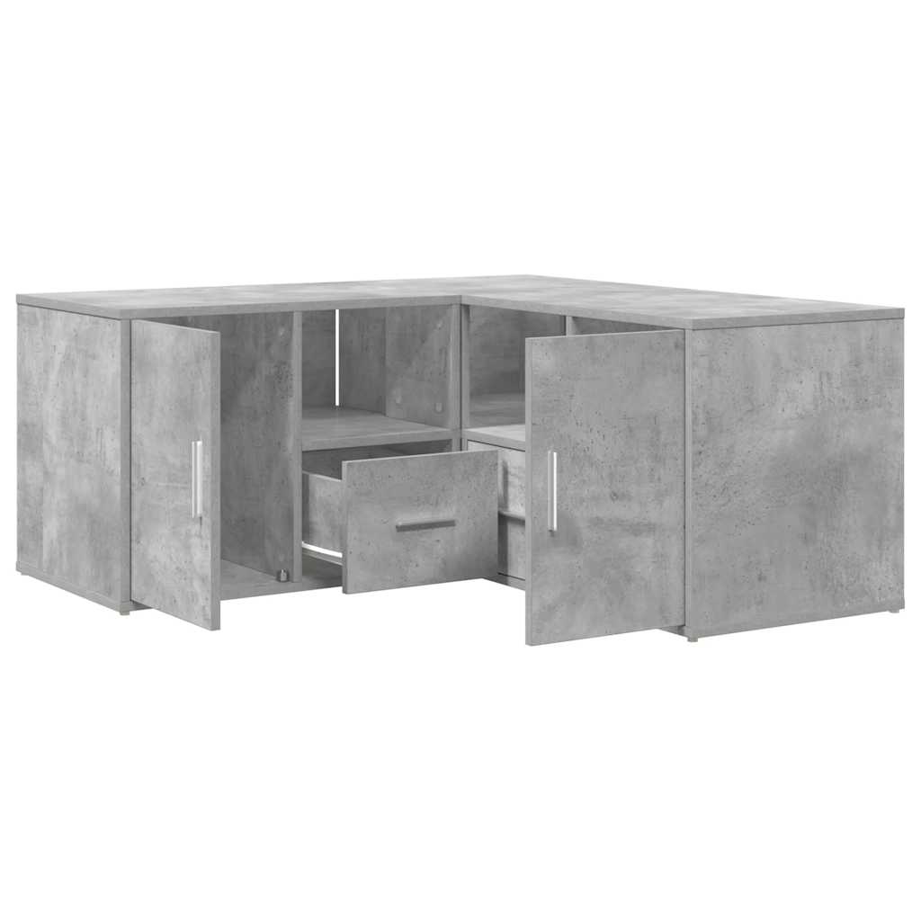 Mobile Angolare Grigio Cemento 160x40x45 cm in Truciolato