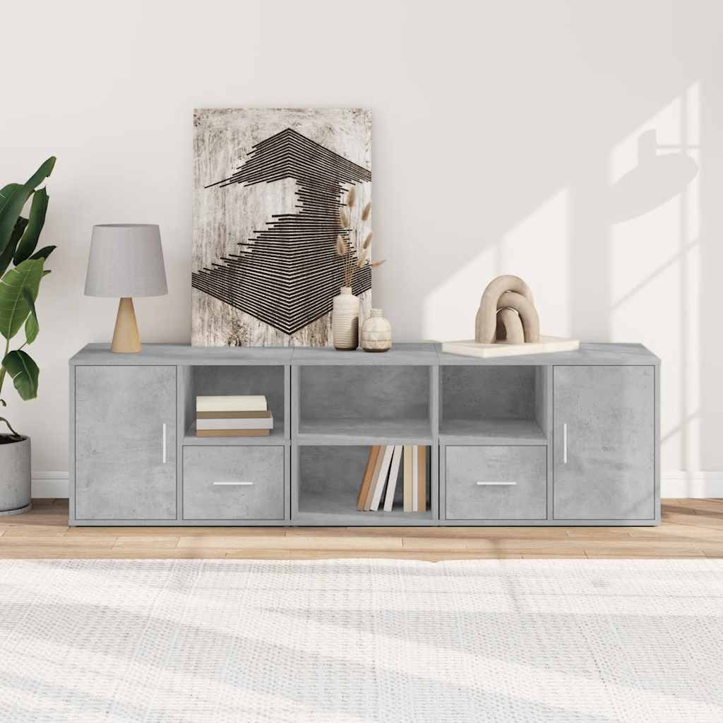 Mobile Angolare Grigio Cemento 160x40x45 cm in Truciolato