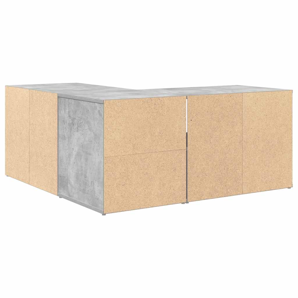 Mobile Angolare Grigio Cemento 160x40x45 cm in Truciolato