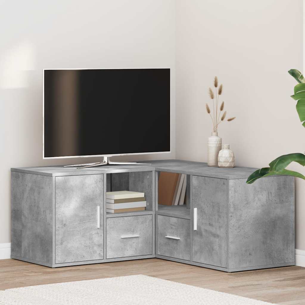 Mobile Angolare Grigio Cemento 160x40x45 cm in Truciolato