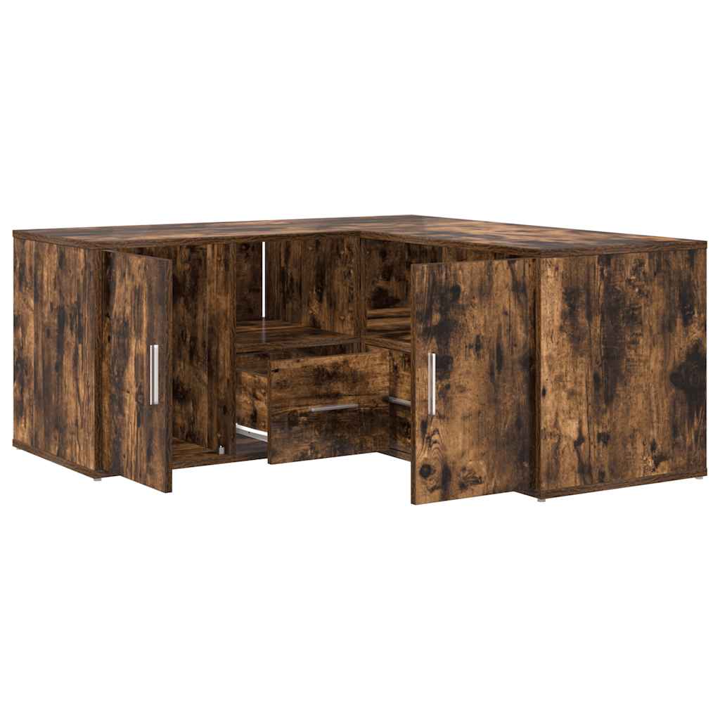 Mobile Angolare Rovere Fumo 160x40x45 cm in Truciolato