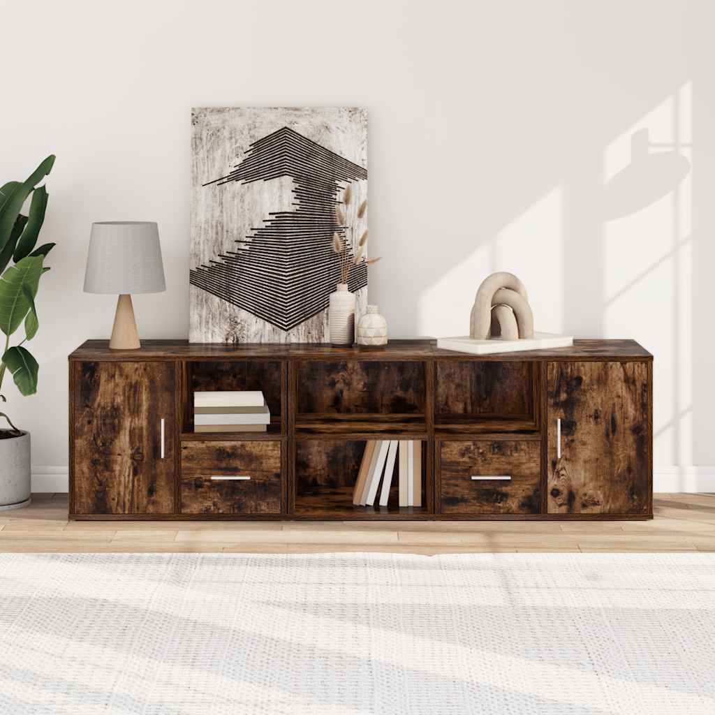 Mobile Angolare Rovere Fumo 160x40x45 cm in Truciolato
