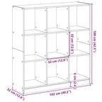 Libreria Grigio Cemento 102x32x108 cm in Legno Multistrato