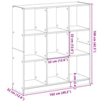 Libreria Grigio Sonoma 102x32x108 cm in Legno Multistrato