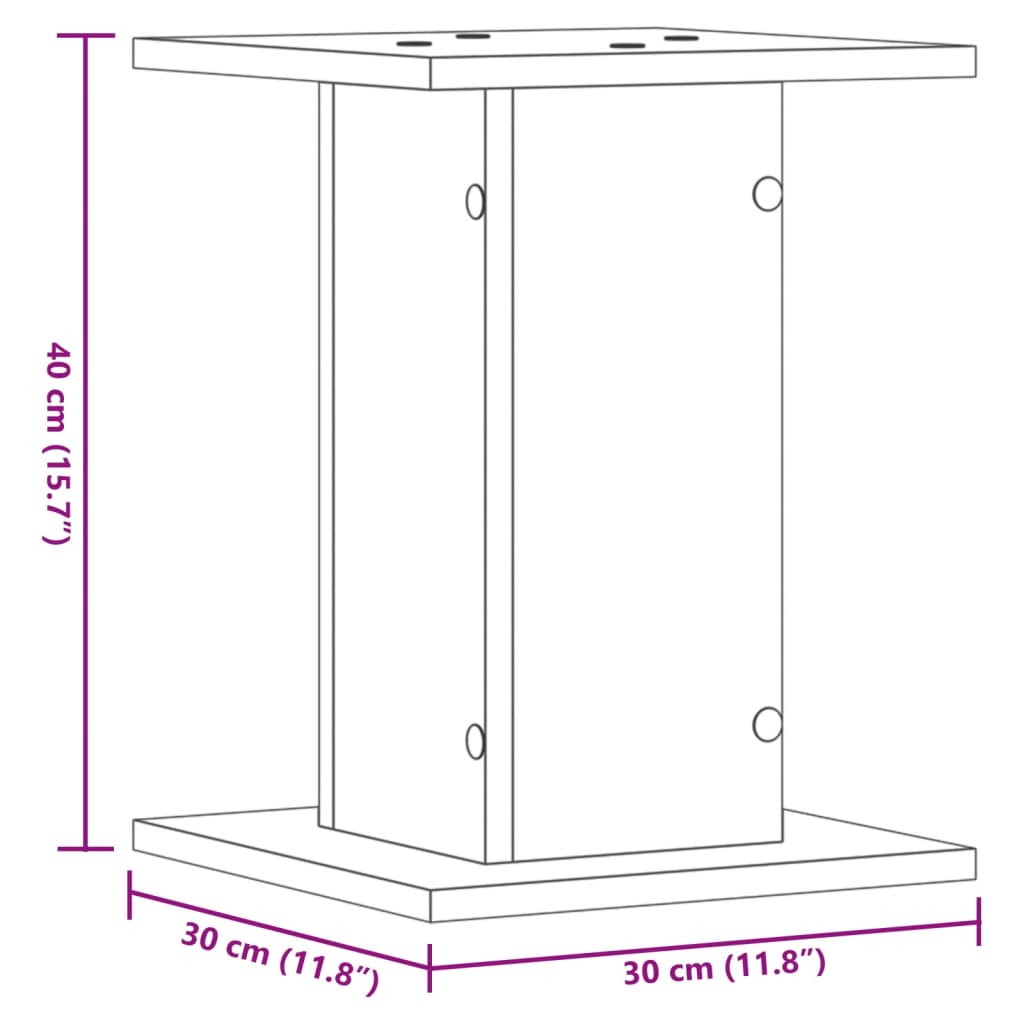 Supporti per Piante 2 pz Rovere Sonoma 17x17x60cm in Truciolato