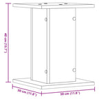 Supporti per Piante 2 pz Grigio Cemento 30x30x50 cm Truciolato