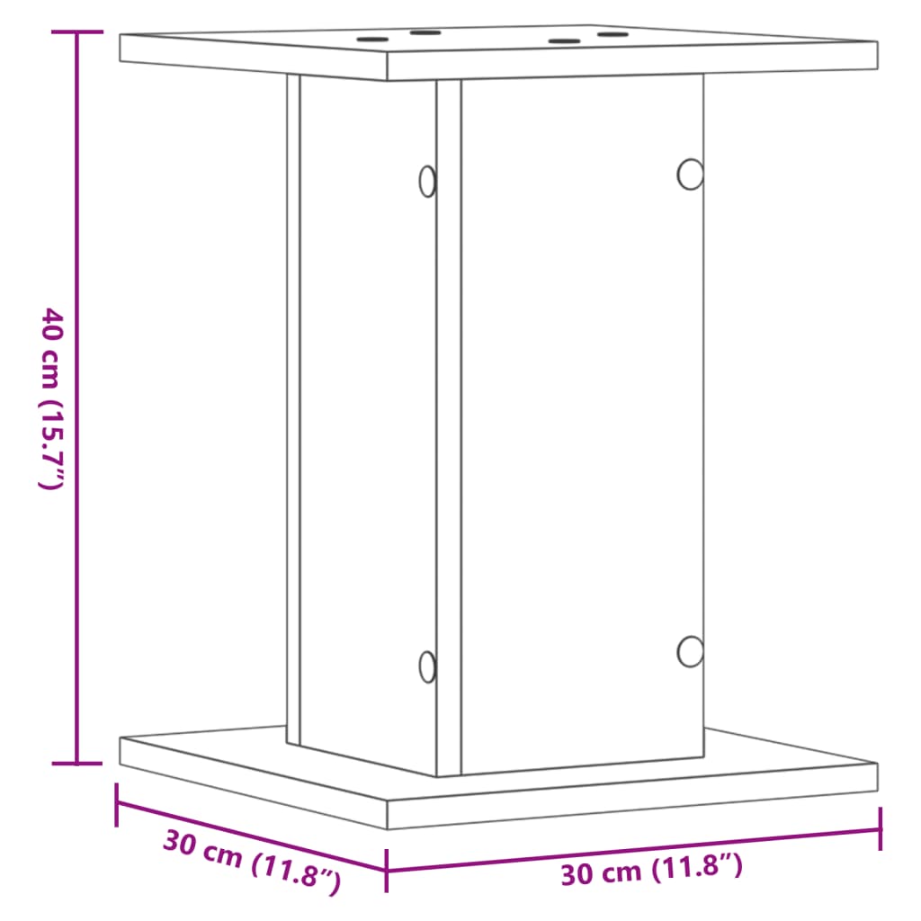 Supporti Piante 2 pz Rovere Artigianale 30x30x40 cm Truciolato