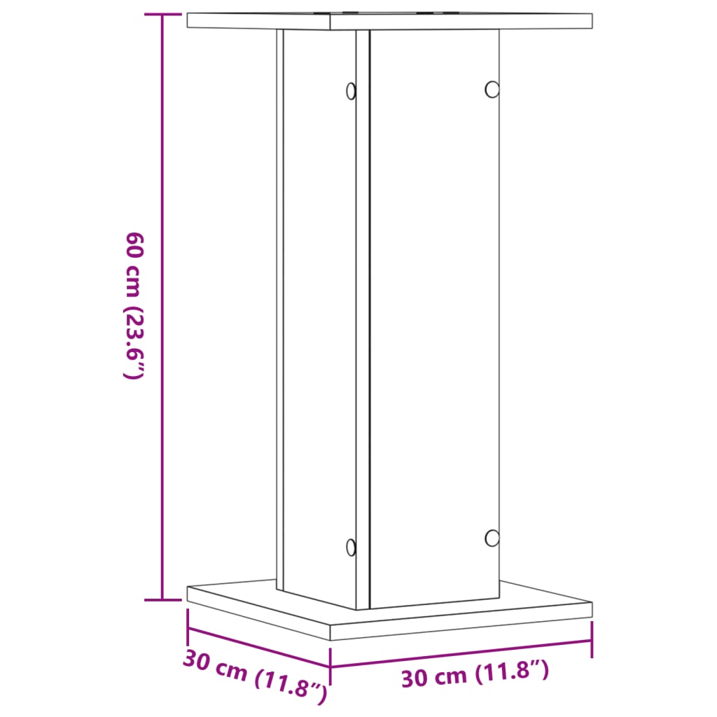 Supporti per Piante 2 pz Bianchi 30x30x60 cm Legno Multistrato