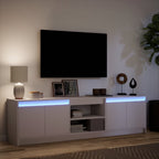 Mobile Porta TV con LED Bianco 180x34x50cm in Truciolato