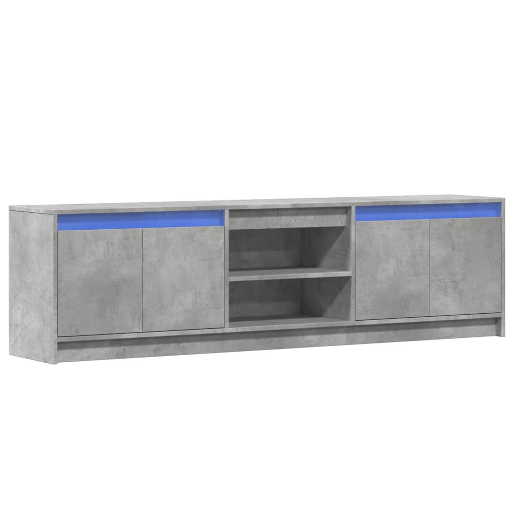 Mobile Porta TV con LED Grigio Cemento 180x34x50cm Truciolato
