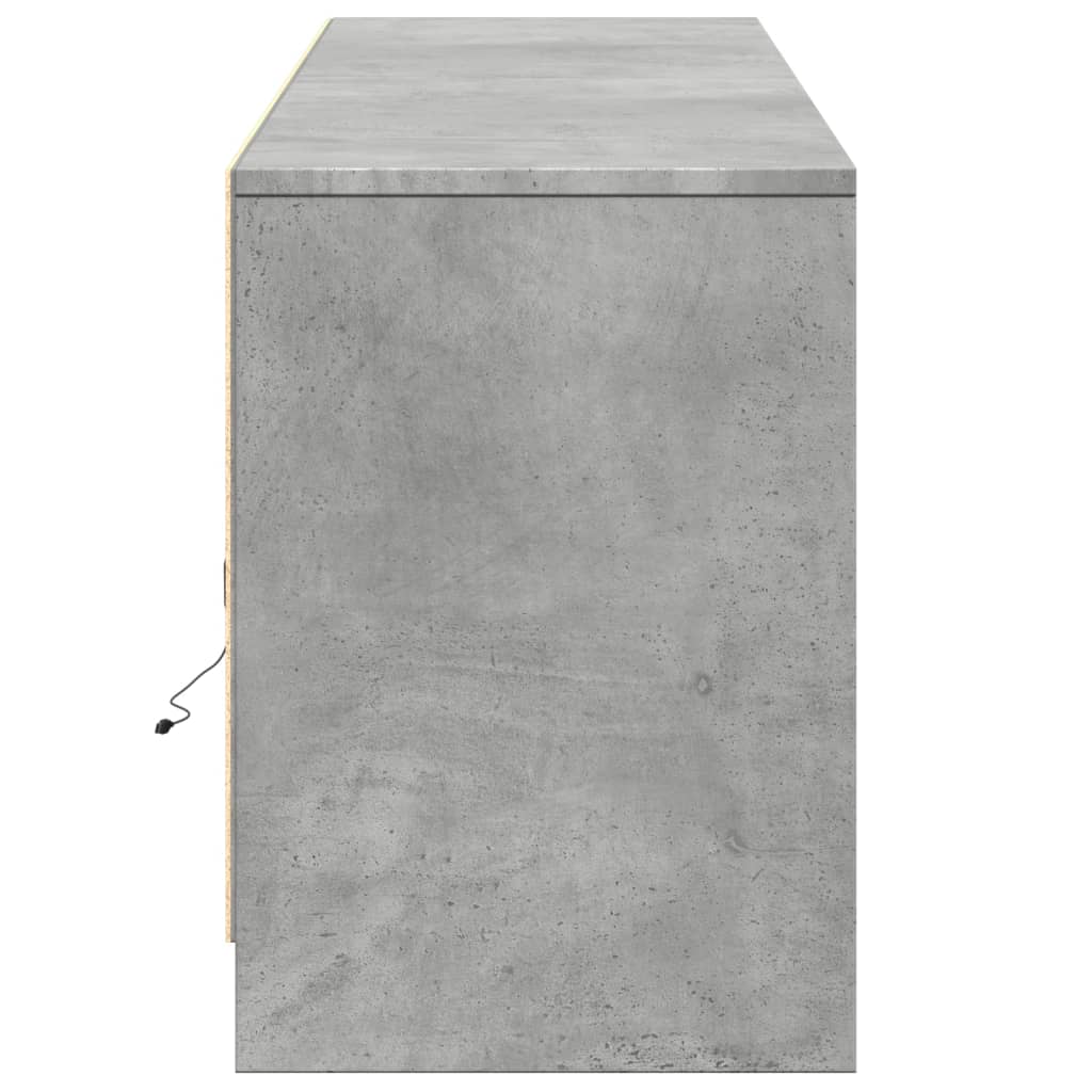 Mobile Porta TV con LED Grigio Cemento 180x34x50cm Truciolato