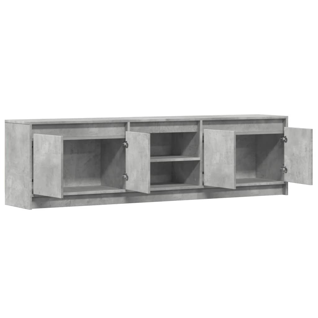 Mobile Porta TV con LED Grigio Cemento 180x34x50cm Truciolato