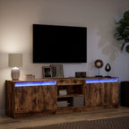 Mobile Porta TV con LED Rovere Fumo 180x34x50cm in Truciolato