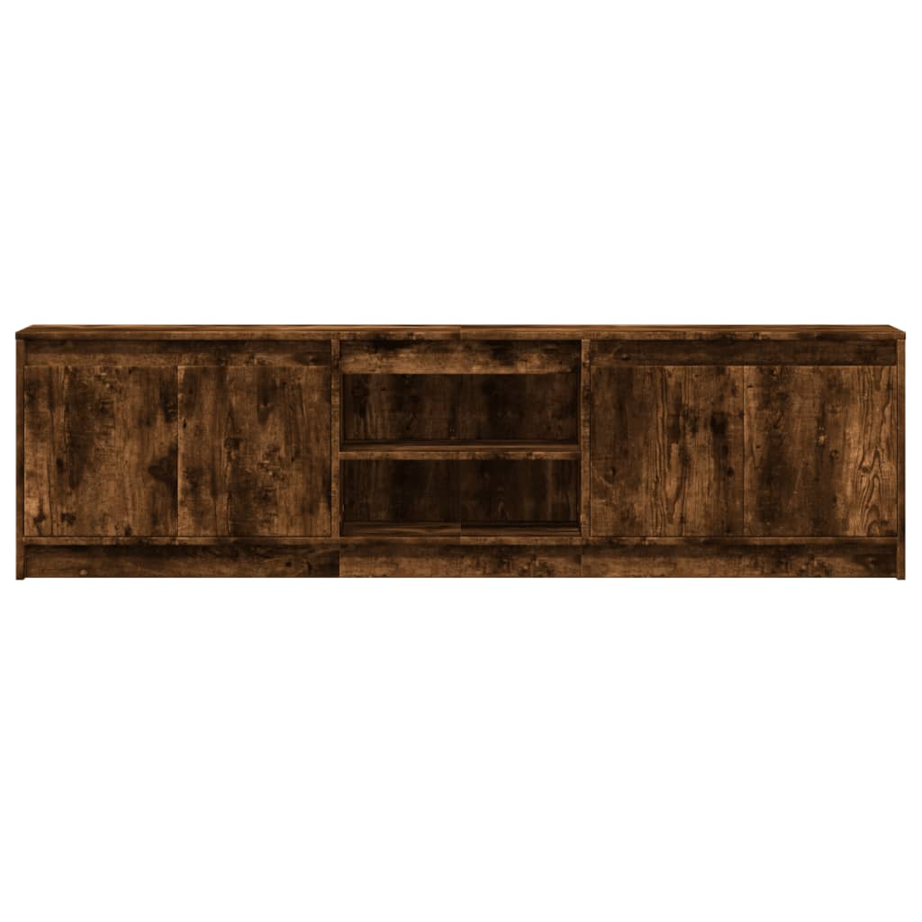 Mobile Porta TV con LED Rovere Fumo 180x34x50cm in Truciolato