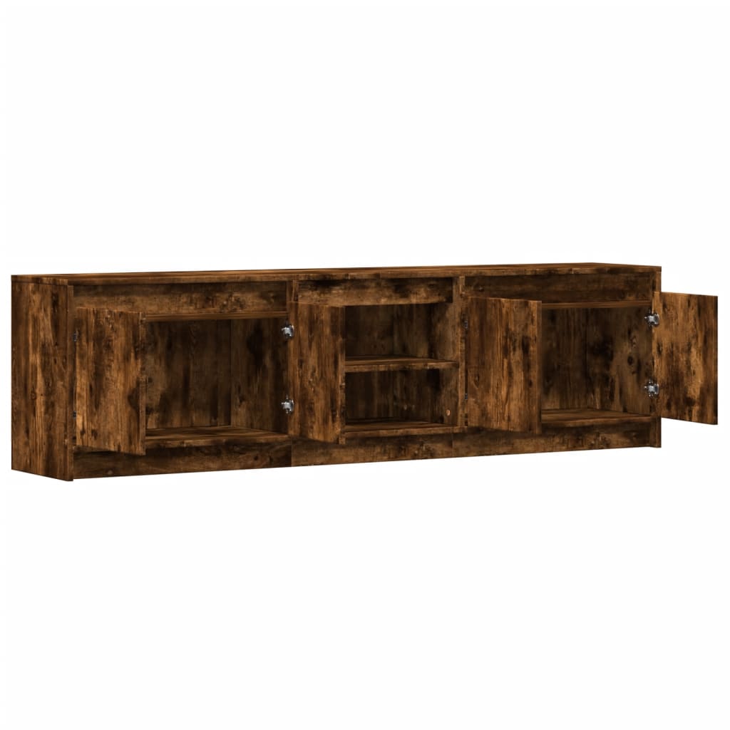 Mobile Porta TV con LED Rovere Fumo 180x34x50cm in Truciolato