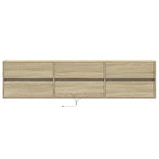 Mobile TV a Parete con LED Rovere Sonoma 180x31x45 cm
