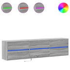 Mobile TV a Parete con LED Grigio Sonoma 180x31x45 cm