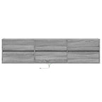 Mobile TV a Parete con LED Grigio Sonoma 180x31x45 cm
