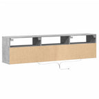 Mobile TV a Parete con LED Grigio Cemento 180x31x45 cm