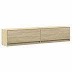 Mobile TV a Parete con LED Rovere Sonoma 180x31x38 cm