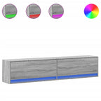 Mobile TV a Parete con LED Grigio Sonoma 180x31x38 cm