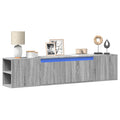 Mobile TV a Parete con LED Grigio Sonoma 180x31x39,5 cm