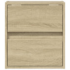 Comodini a Parete con luci LED 2 pz Rovere Sonoma