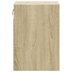 Comodini a Parete con luci LED 2 pz Rovere Sonoma