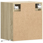 Comodini a Parete con luci LED 2 pz Rovere Sonoma