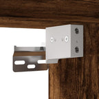 Comodini a Parete con luci LED 2 pz Rovere Fumo