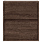 Comodino a Parete con luci LED Rovere Marrone